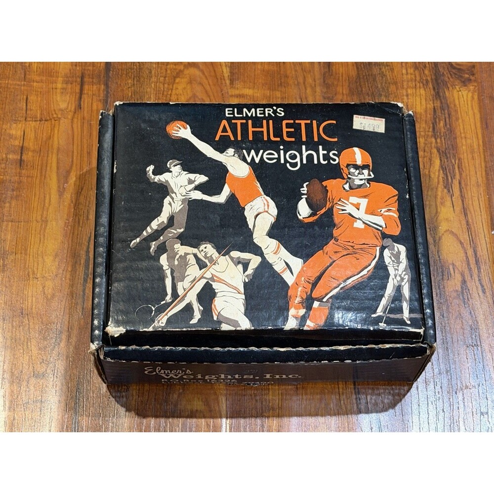 Vintage Elmer’s Weights Leather Suede Leg Wrist Ankle Weights with Original Box